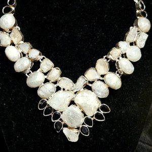 Rough Cut & Polished Rainbow Moonstone & Black